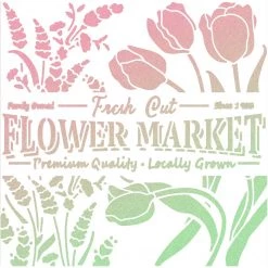Flower Market - Texture Stencil 8x8 By Ciao Bella Stencil Art
