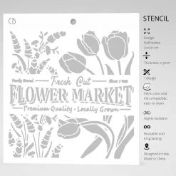 Flower Market - Texture Stencil 8x8 By Ciao Bella Stencil Art