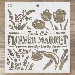 Flower Market - Texture Stencil 8x8 By Ciao Bella Stencil Art
