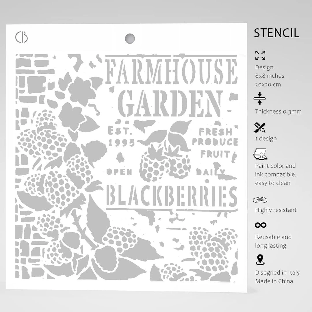 8x8 Stencils Farmhouse Garden - Texture Stencil 8x8 By Ciao Bella Stencil Art 5 8x8 Stencils Farmhouse Garden - Texture Stencil 8x8 By Ciao Bella Stencil Art
