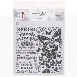 Spring Fresh Flowers - Texture Stencil 8x8 By Ciao Bella Stencil Art 8x8 Stencils