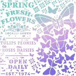 Spring Fresh Flowers - Texture Stencil 8x8 By Ciao Bella Stencil Art 8x8 Stencils