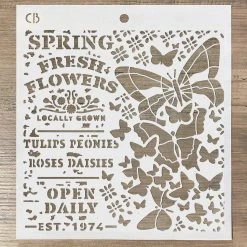 Spring Fresh Flowers - Texture Stencil 8x8 By Ciao Bella Stencil Art 8x8 Stencils