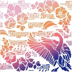 Black Swan - Texture Stencil 8x8 By Ciao Bella Stencil Art