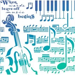 Music Begins - Texture Stencil 8x8 By Ciao Bella Stencil Art