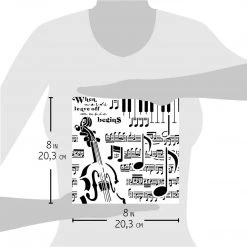 Music Begins - Texture Stencil 8x8 By Ciao Bella Stencil Art