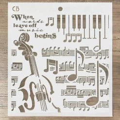 Music Begins - Texture Stencil 8x8 By Ciao Bella Stencil Art