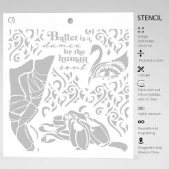 Newly Added Products! Dance By The Human Soul - Texture Stencil 8x8 By Ciao Bella Stencil Art