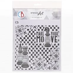 Newly Added Products! Make Your Move - Texture Stencil 8x8 By Ciao Bella Stencil Art