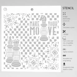 Newly Added Products! Make Your Move - Texture Stencil 8x8 By Ciao Bella Stencil Art