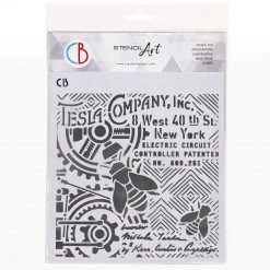 Tesla Company Inc. - Texture Stencil 8x8 By Ciao Bella Stencil Art