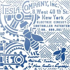 Tesla Company Inc. - Texture Stencil 8x8 By Ciao Bella Stencil Art