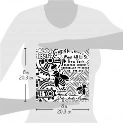 Tesla Company Inc. - Texture Stencil 8x8 By Ciao Bella Stencil Art