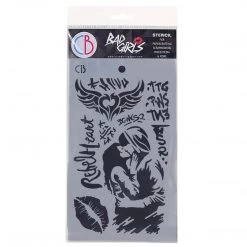 Bad Girls Stamps & Stencils Urban Kiss - Texture Bad Girls Stencil 5x8 By Ciao Bella