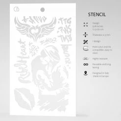 Bad Girls Stamps & Stencils Urban Kiss - Texture Bad Girls Stencil 5x8 By Ciao Bella