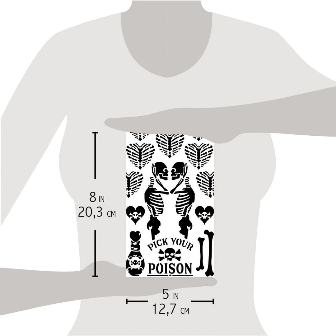 Poison Love - Texture Bad Girls Stencil 5x8 By Ciao Bella Bad Girls Stamps & Stencils 6 Poison Love - Texture Bad Girls Stencil 5x8 By Ciao Bella Bad Girls Stamps & Stencils