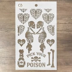 Poison Love - Texture Bad Girls Stencil 5x8 By Ciao Bella Bad Girls Stamps & Stencils 11 Poison Love - Texture Bad Girls Stencil 5x8 By Ciao Bella Bad Girls Stamps & Stencils