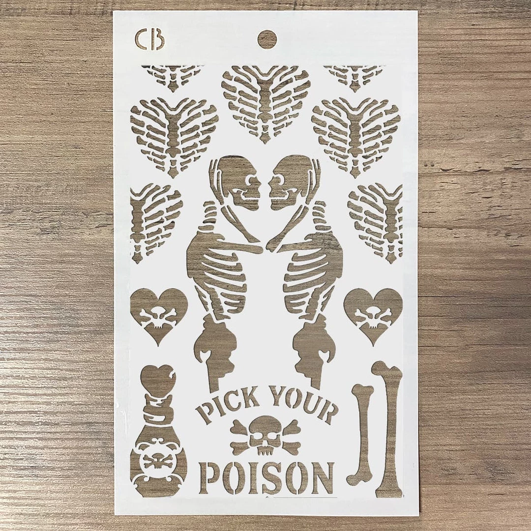 Poison Love - Texture Bad Girls Stencil 5x8 By Ciao Bella Bad Girls Stamps & Stencils 7 Poison Love - Texture Bad Girls Stencil 5x8 By Ciao Bella Bad Girls Stamps & Stencils