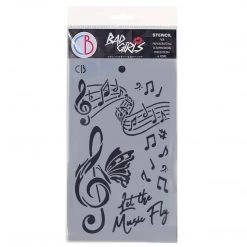 Bad Girls Stamps & Stencils Let The Music Fly - Texture Bad Girls Stencil 5x8 By Ciao Bella