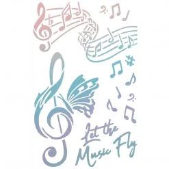 Bad Girls Stamps & Stencils Let The Music Fly - Texture Bad Girls Stencil 5x8 By Ciao Bella