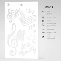 Bad Girls Stamps & Stencils Let The Music Fly - Texture Bad Girls Stencil 5x8 By Ciao Bella