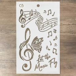 Bad Girls Stamps & Stencils Let The Music Fly - Texture Bad Girls Stencil 5x8 By Ciao Bella