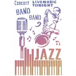 Jazz - Texture Bad Girls Stencil 5x8 By Ciao Bella Bad Girls Stamps & Stencils