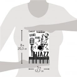 Jazz - Texture Bad Girls Stencil 5x8 By Ciao Bella Bad Girls Stamps & Stencils