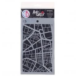Bad Girls Stamps & Stencils City Map - Texture Bad Girls Stencil 5x8 By Ciao Bella