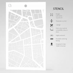 Bad Girls Stamps & Stencils City Map - Texture Bad Girls Stencil 5x8 By Ciao Bella