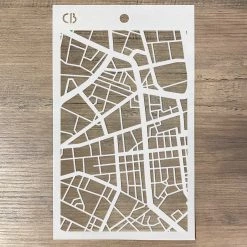 Bad Girls Stamps & Stencils City Map - Texture Bad Girls Stencil 5x8 By Ciao Bella