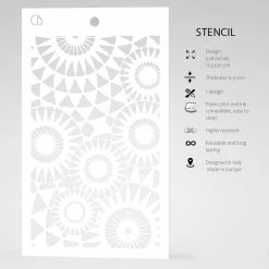 Concentric Points - Texture Bad Girls Stencil 5x8 By Ciao Bella 8 Concentric Points - Texture Bad Girls Stencil 5x8 By Ciao Bella