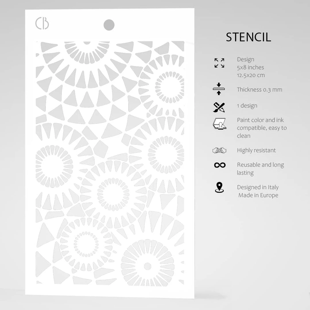 Concentric Points - Texture Bad Girls Stencil 5x8 By Ciao Bella 4 Concentric Points - Texture Bad Girls Stencil 5x8 By Ciao Bella