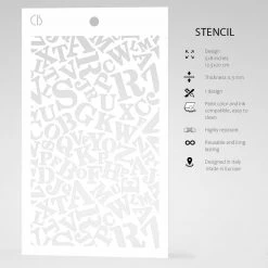 Newspaper Font - Texture Bad Girls Stencil 5x8 By Ciao Bella