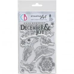 December & Joy Clear Stamp 4x6 By Ciao Bella Stamping Art Winter / Christmas