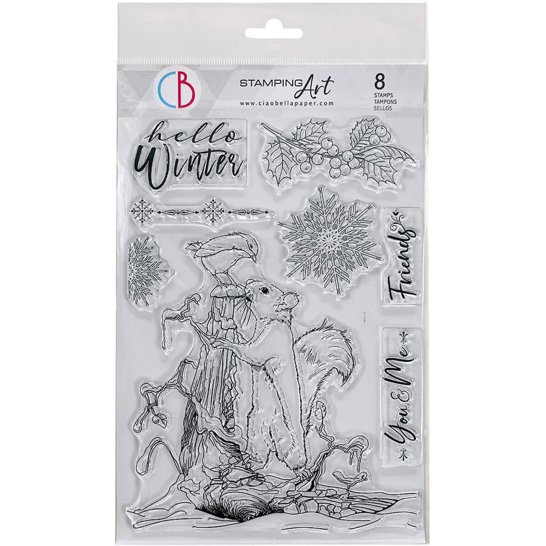 Hello Winter - Clear Stamp 6x8 By Ciao Bella Stamping Art 3 Hello Winter - Clear Stamp 6x8 By Ciao Bella Stamping Art