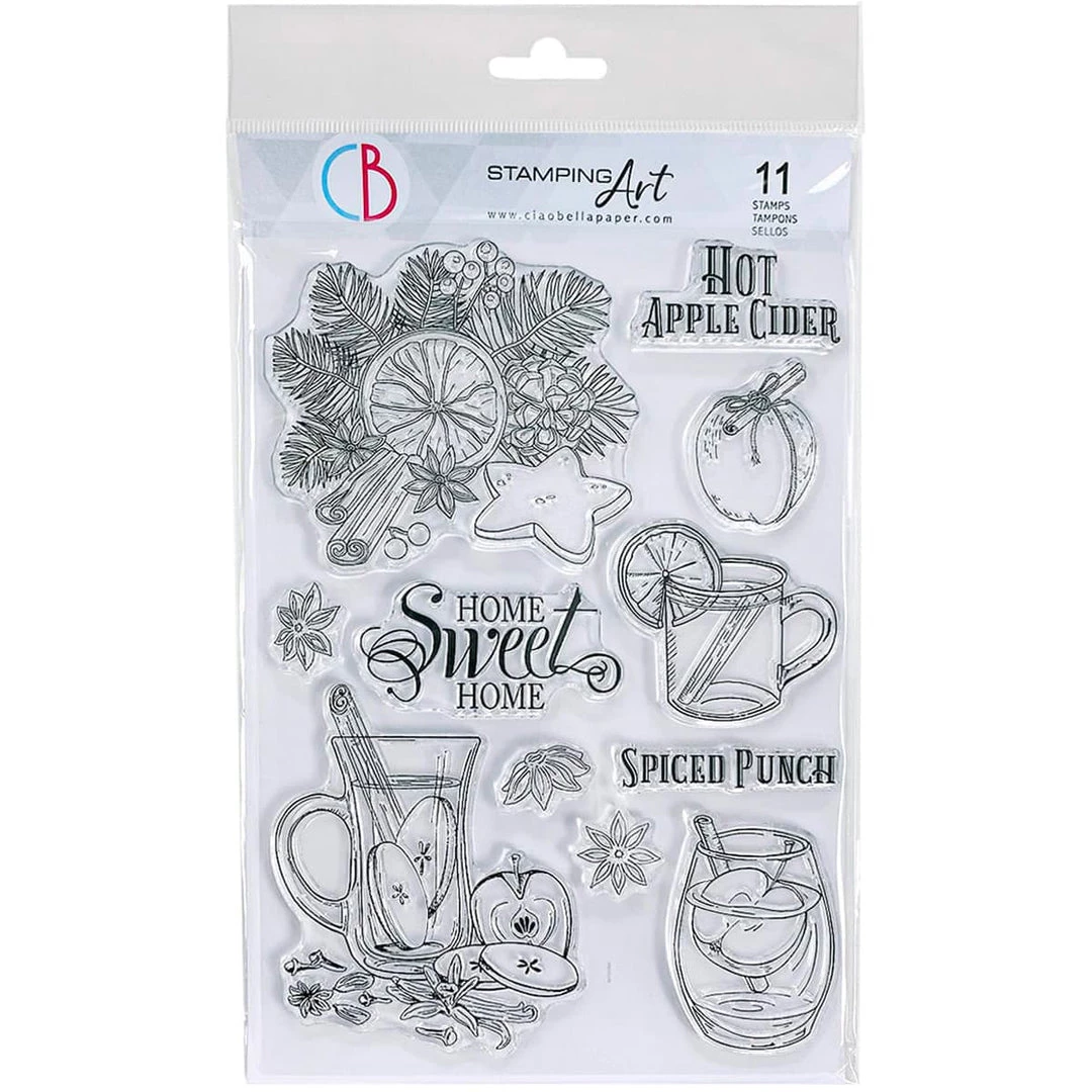 Hot Apple Cider - Clear Stamp 6x8 By Ciao Bella Stamping Art Winter / Christmas 3 Hot Apple Cider - Clear Stamp 6x8 By Ciao Bella Stamping Art Winter / Christmas