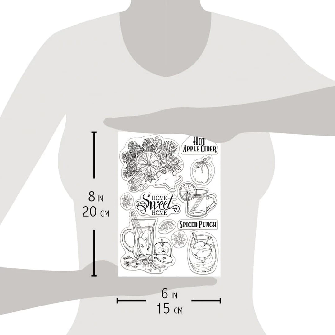 Hot Apple Cider - Clear Stamp 6x8 By Ciao Bella Stamping Art Winter / Christmas 5 Hot Apple Cider - Clear Stamp 6x8 By Ciao Bella Stamping Art Winter / Christmas