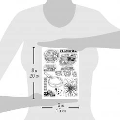 Classified - Clear Stamp 6x8 By Ciao Bella Stamping Art 6x8 Stamps A5