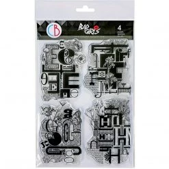 Newly Added Products! Design Letters EFGH - Clear Stamp 6x8 By Ciao Bella Stamping Art