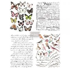 Prima Re-Design PARISIAN BUTTERFLIES – DESIGN SIZE 22″ X 30″, CUT INTO 4 SHEETS Decor Transfers