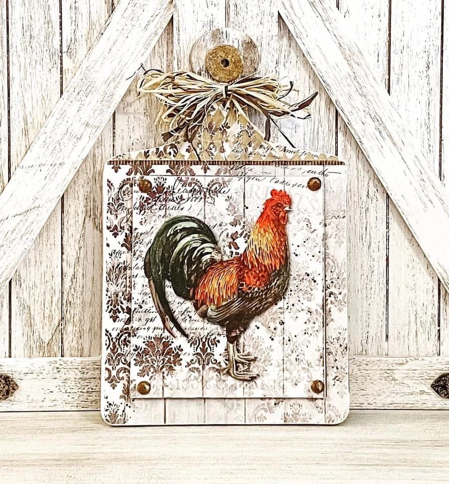 All Paint Products Tuscan Roost A4 Rooster Rice Paper Digital Deco Design Collection 4 All Paint Products Tuscan Roost A4 Rooster Rice Paper Digital Deco Design Collection