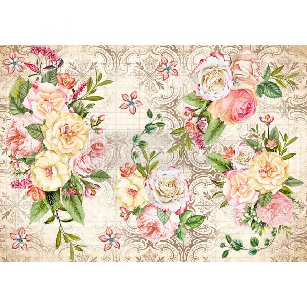 Prima Re-Design Wholesale Amiable Roses Decor Rice Paper 11.5" X 16.25" 3 Prima Re-Design Wholesale Amiable Roses Decor Rice Paper 11.5" X 16.25"