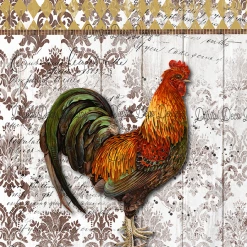 All Paint Products Tuscan Roost A4 Rooster Rice Paper Digital Deco Design Collection