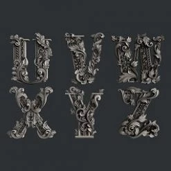 All Paint Products UVWXYZ Monograms Silicone Mold By Zuri