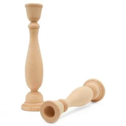 All Paint Products DIY Wood Products Wood Candlestick - 9"