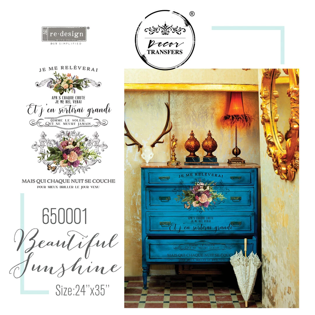 Prima Re-Design Beautiful Sunshine Transfer - Total Sheet Size: 24″ X 35″ 4 Prima Re-Design Beautiful Sunshine Transfer - Total Sheet Size: 24″ X 35″