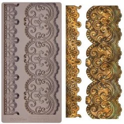 Prima Re-Design CeCe Border Lace Silicone Mold Redesign With Prima Decor Mould