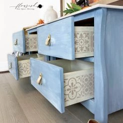 Prima Re-Design Coastal Tile Stencil Redesign With Prima Size 9"×13.5" Redesign Stencils