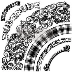 Prima Re-Design Curved Accents Stamp Redesign Decor Clear-Cling Stamp Decor Clear-Cling Stamps